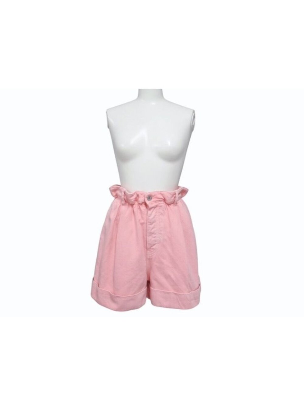 Miu Miu Denim Shorts 38 Pink Logo Print